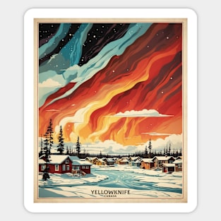 Yellowknife Vintage Poster Tourism Sticker